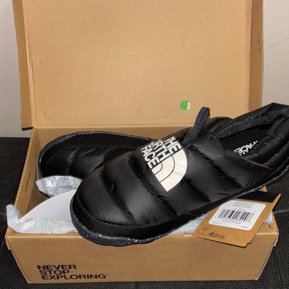 The North Face Black Quilted Slip-Ons